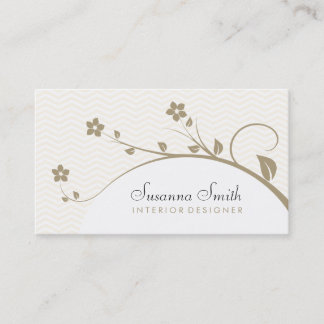 De Visita Elegante tarjeta profesional con flores y chevrón
