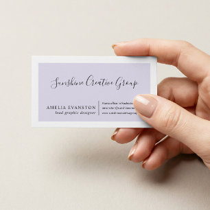 De Visita Elegante Tarjeta Profesional con Letra Púrpura Lav