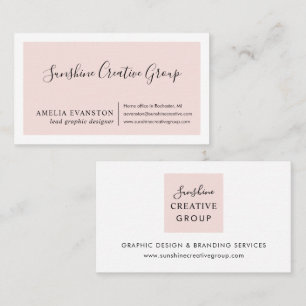 De Visita Elegante Tarjeta Profesional con Letra Script Rosa