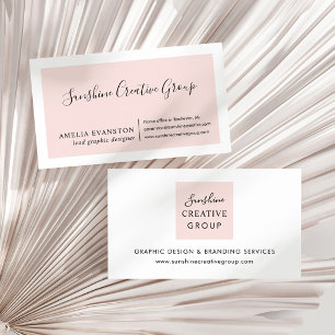 De Visita Elegante Tarjeta Profesional con Letra Script Rosa