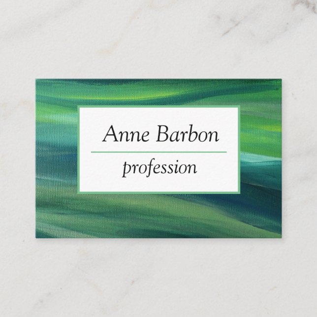 De Visita Elegante tarjeta profesional verde (Anverso)