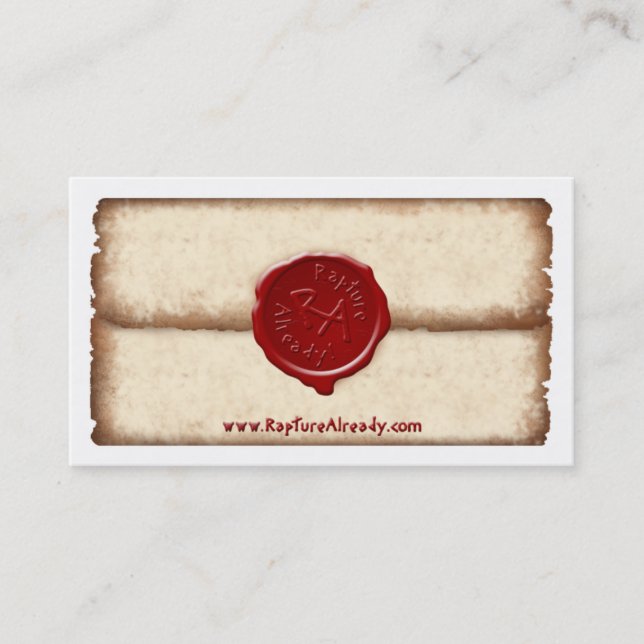 De Visita ¡Éxtasis ya! Tarjeta personal sellada del (Anverso)