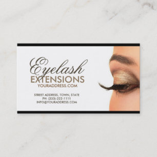 De Visita Extensiones Eyelash Frontera Negro Simple Tarjeta