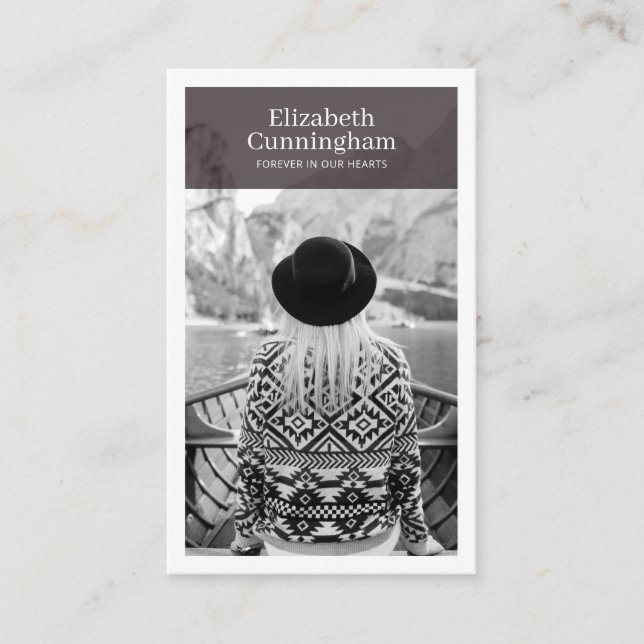 De Visita Funeral Memorial moderno y simple tarjeta fotográf (Anverso)