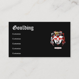De Visita Goulding - tarjeta del negocio/del perfil -