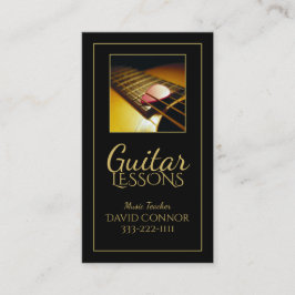 De Visita Guitar Lecciones Música Teacher Tarjeta Negra Clás