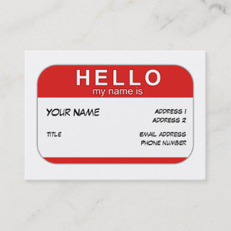 De Visita Hola mi nombre es tarjeta del perfil