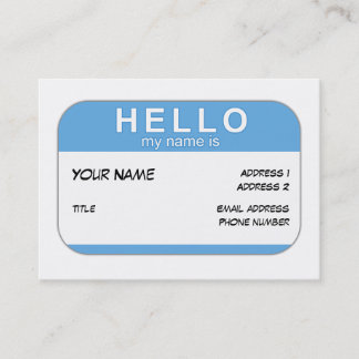 De Visita Hola mi nombre es tarjeta del perfil