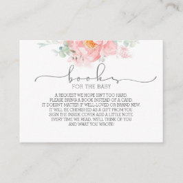 De Visita Libros para Baby Shower Floral Solicitud Tarjeta d