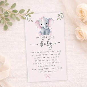 De Visita Libros rosados lindos del elefante para la tarjeta