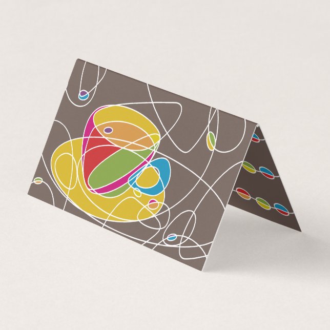 De Visita líneas retras tarjeta doblada del café del sello (Anverso)