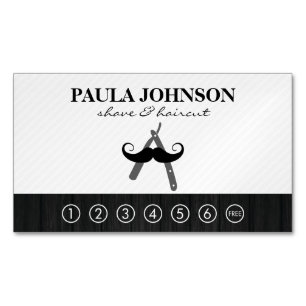 De Visita Magnética Barbershop   Tarjeta Punch