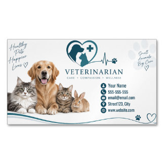 De Visita Magnética Tarjeta personalizada para veterinarios modernos