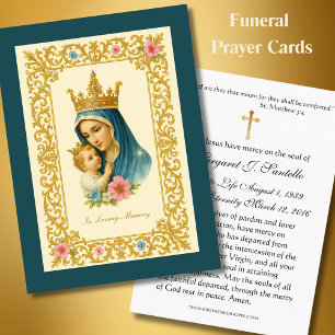 De Visita María Jesús Católico Funeral Memorial Tarjeta Sant