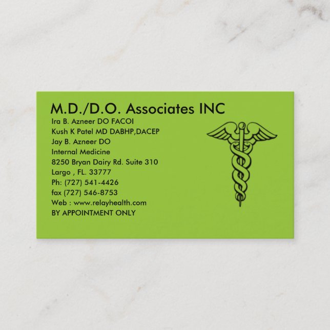 De Visita md/do asocia la tarjeta del inc. - modificada para (Anverso)