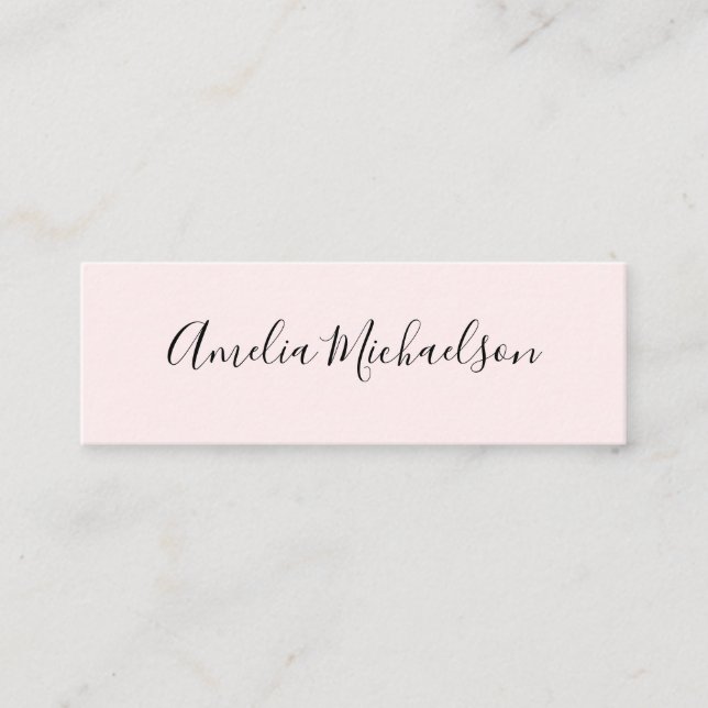 De Visita Minitarjeta moderna rosa y sencilla (Anverso)