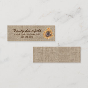 De Visita Minitarjeta Rustic Sunflower