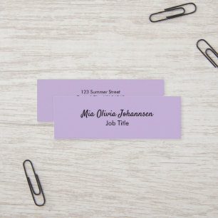 De Visita Minitarjeta violeta minimalista