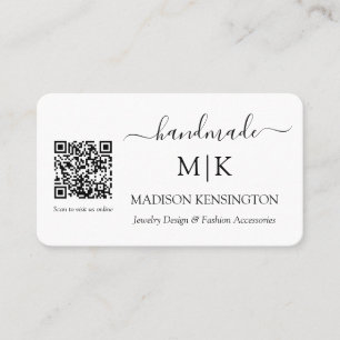De Visita Monograma hecho a mano o tarjeta QR con logotipo c