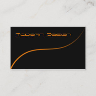 De Visita Negro moderno simple, Swoosh anaranjado - tarjeta