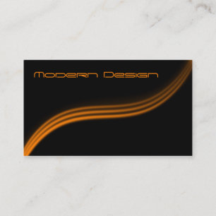 De Visita Negro moderno simple, Swoosh anaranjado - tarjeta