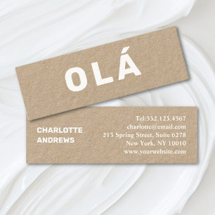 De Visita ¡Olá! Minitarjeta minimalista moderna