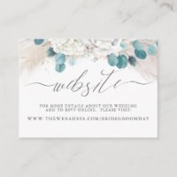Pampas Grass White Floral Boda tarjeta web