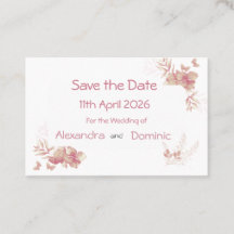 Pequeña tarjeta Save the Date - mariposa floral ro