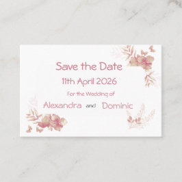 De Visita Pequeña tarjeta Save the Date - mariposa floral ro