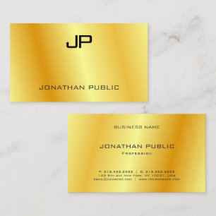 De Visita Personalizado Elegant Faux Gold Template Tarjeta d