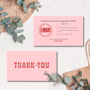 De Visita Personalizado rosa audaz Gracias Tarjeta para Pequ
