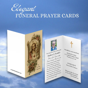 De Visita Sagrado Corazón Católico Funeral Tarjeta Santa
