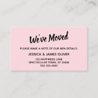 Simple minimalista Hemos movido la tarjeta rosa pa