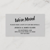 Simple minimalista Hemos movido tarjeta gris claro
