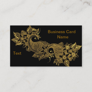 De Visita tarjeta 24kt-Mehndi-floral-Business