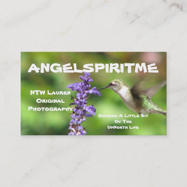 De Visita Tarjeta 2 del perfil del colibrí (Anverso)