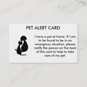 De Visita Tarjeta alerta del mascota
