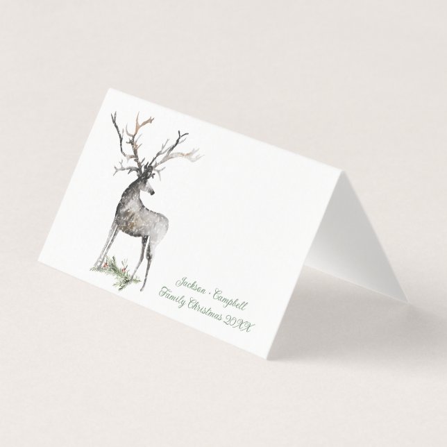 De Visita Tarjeta Antler Stag Deer Guest Place (Anverso)