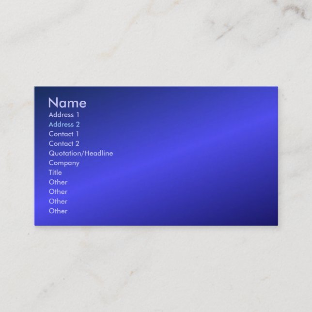 De Visita Tarjeta azul del perfil (Anverso)