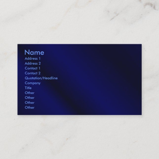 De Visita Tarjeta azul del perfil (Anverso)