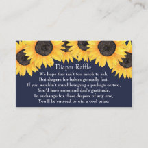 Tarjeta Baby Shower Sunflower Blue Diaper Raffle