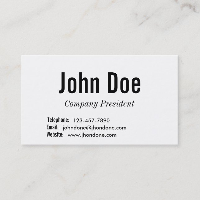 De Visita Tarjeta básica (Anverso)