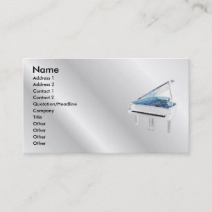 De Visita Tarjeta blanca del perfil del piano