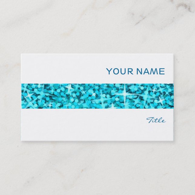 De Visita Tarjeta blanca Glitz Blue stripe (Anverso)