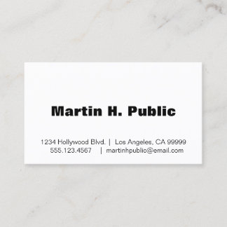 De Visita Tarjeta blanca simple con logotipo