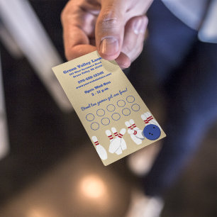 De Visita Tarjeta Bowling Alley Loyalty Punch