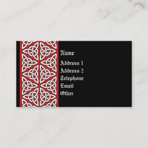 De Visita Tarjeta céltica del perfil - rojo, blanco y negro