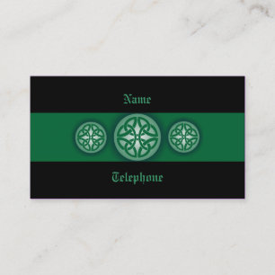 De Visita Tarjeta céltica del perfil - verde y negro 4