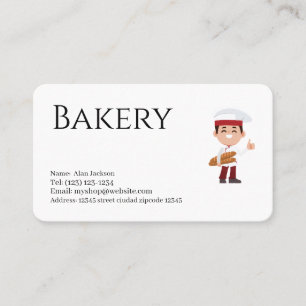 De Visita tarjeta comercial editable para panadería