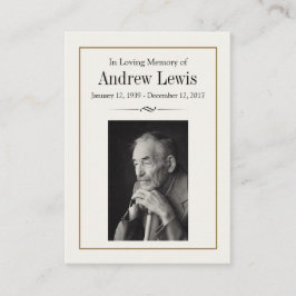 De Visita Tarjeta conmemorativa